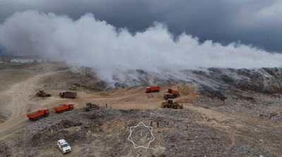 Пожар на мусорном полигоне в Алматинской области удалось локализовать